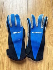 Oceanic Dive Gloves Size M – Blue/Black Neoprene Gloves for Diving & Watersports