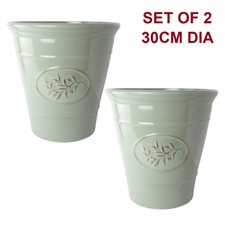 Set of 2 Olive Green Plastic