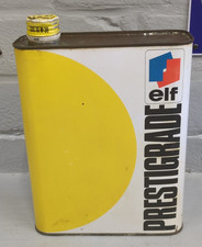 Vintage French ELF CALTEX PRESTIGRADE Oil Tin / Can 2 Litre EL56