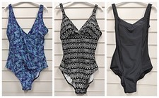 Oyster Bay Ladies One Piece Padded Swimming Costume Swimwear Beach UK Size 10-24