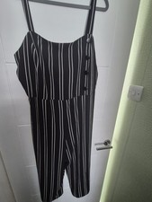 Ladies Size 18 Primark Jumpsuit Pinstripe Style Strappy Classic Holiday Workwear