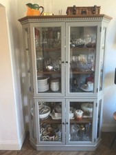 Fabulous M&S Darcey Glass Display Cabinet Dresser Unit Grey