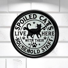 Spolit Cats Wall Clock Funny Clock Kitchen Clock Unique Birthday Gift Christmas