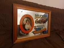 RARE Vintage 1980s 63x46cm Large Coca Cola Coke Advertising Picture Wall Mirror