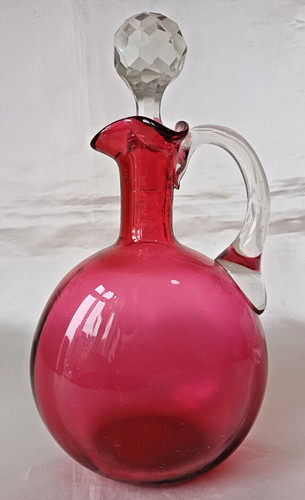 Victorian cranberry flagon - cranberry,