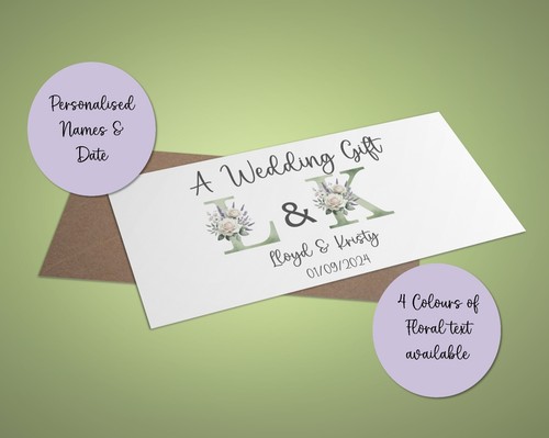 Personalised wedding money - personalised,