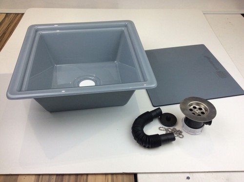 Square acrylic sink grey - dx,