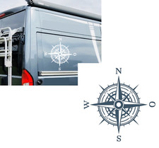 Compass Sticker Wind Rose Decal Car Caravan Motorhome Caravan (308/2)
