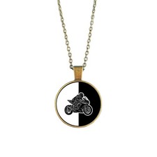 Motorbike necklace monochrome - motorbike,
