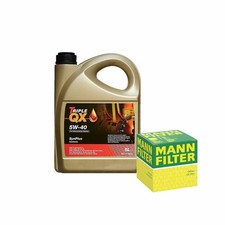 Engine Oil 5W40 5L Triple QX TQX A3 B4 - Mann Oil Filter Service Kit 5 Litre