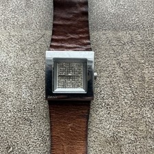 DKNY Ladies Watch With Brown Leather Strap And Light Brown Crystal Face Model NY