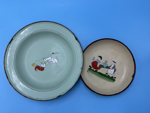 Two antique enamelware - antique, metal