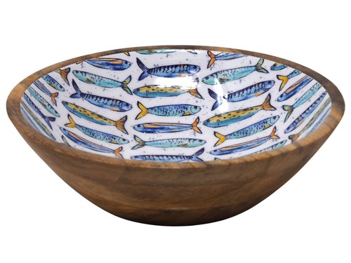 Wooden 25cm serving bowl with - 25cm,