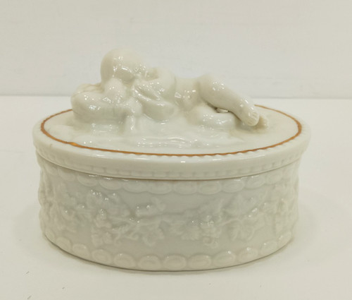 Belleek cherub trinket box - belleek,