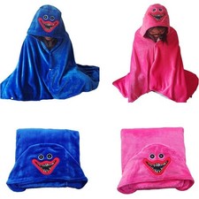 Kids Poppy Playtime Huggy Wuggy Hooded Blanket Sleeping Camping Quilt Duvet Rugs