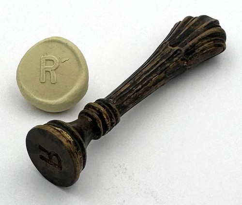 Antique brass initial - brass,