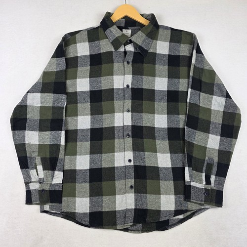 Mens green black check - xl,