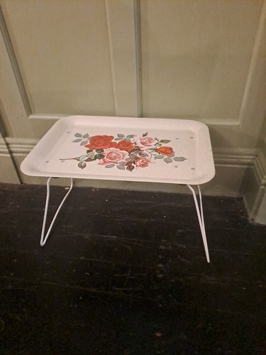 Vintage metal folding tray - folding, tray/