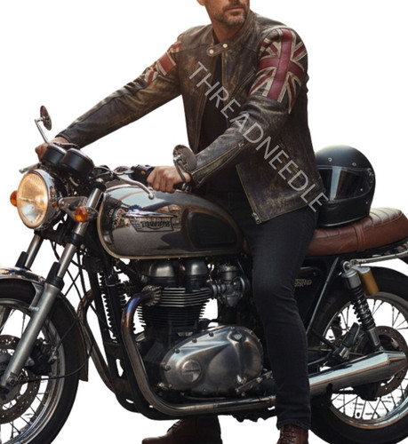 Men biker vintage - men's, distressed