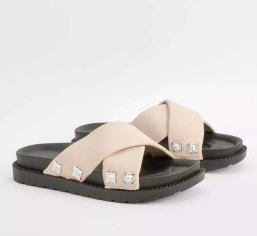 Womens nude black - chunky, sole