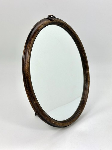 Wall mirror wood frame oval - wall,