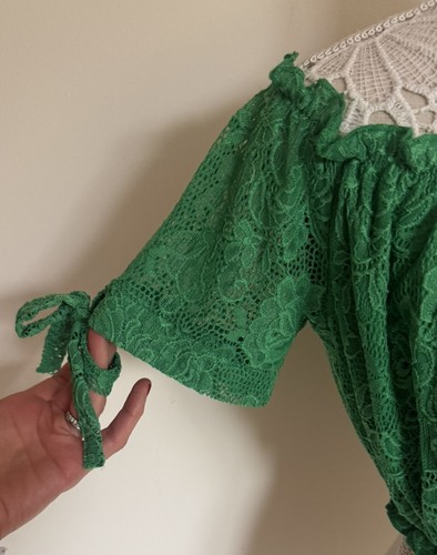 Top lace sheer cropped short - lace,