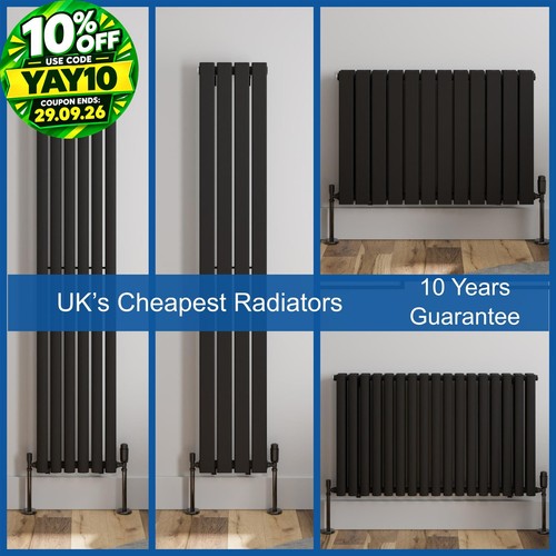 Black designer radiator - black,