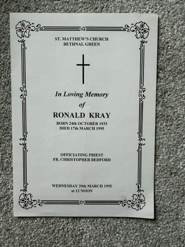 Ronnie kray original order - ronnie,