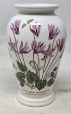 Portmeirion Botanic Garden Ivy Leafed Cyclamen Pattern Vase - 14cm Tall