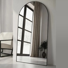 Mirror Large Full Length Wall Archtop Black Metal Frame Leaner Mirror 150 x 80cm