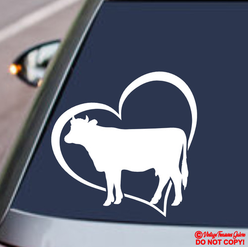 Cow heart vinyl - vinyl, sticker