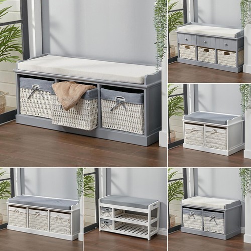 Wooden hallway bench shoe rack - hallway,