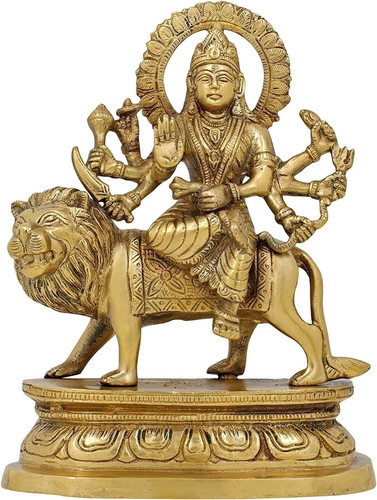 Brass statue durga devi idol - brass,