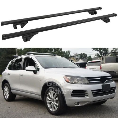 Car roof rack black cross - 53",