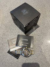 Citizen Men's Perpetual Chrono A-T Silver/Gold Radio Controlled Watch CB5894-50E