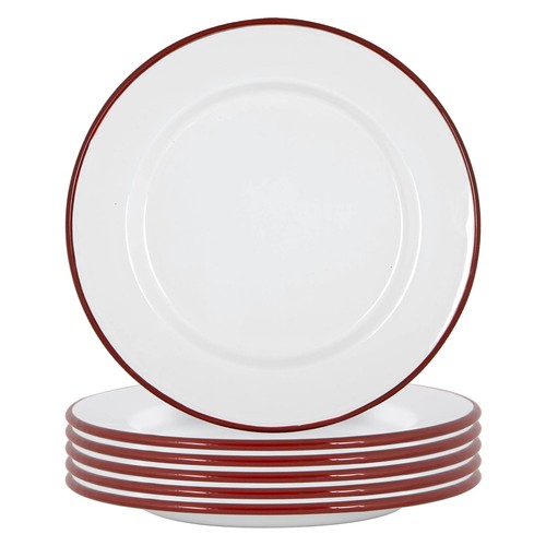White enamel dinner plates - enamel,
