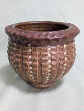 Studio pottery pot/ planter unusual heavy texture with AW mark - maybe Alan Ward