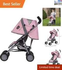 Little Zipp Dolls Pushchair – Classic Pink 62cm Height for Ages 18-36