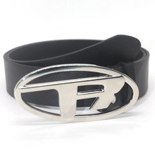Unisex Black Leather Belt with