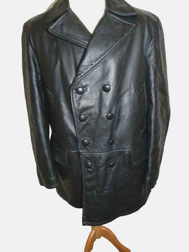 Mans black leather double - mans,