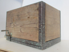 Antique Wood & Copper Tank Apple press Old Keg Brass Tap Oak Wooden Vintage 19"W