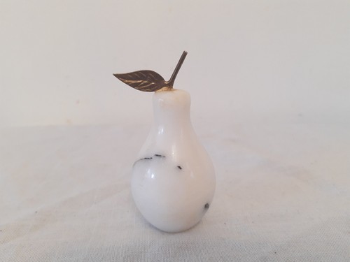 Marble pear fruit figurine - marble,