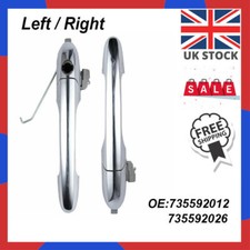 Left  Right Side Chrome Outer Door Handle For Fiat 500  735592012 735592026