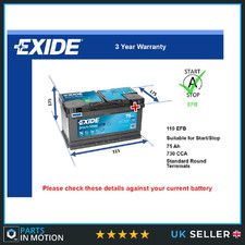 EFB Car Battery fits FORD