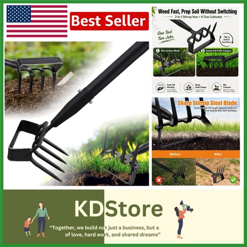 Adjustable garden hoe - 2-in-1,