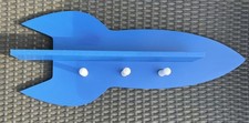 Blue Rocket Shelf With 3 Hooks