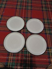 DENBY EVERYDAY BLACK PEPPER LARGE DINNER PLATES X 4 10.5" 27cm 