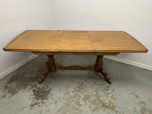 Oak extending dining table - extending,