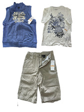 Calvin Klein Jeans 3 Piece Set Cargo Shorts, Short Sleeve Top & Gilet 6-7 Yrs