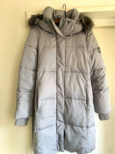 Superdry grey long puffer - grey,